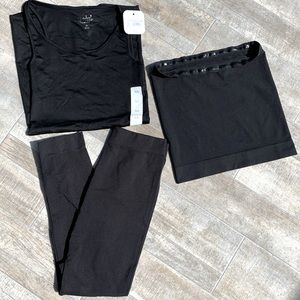 MATERNITY BUNDLE XS & SMALL BASICS IN BLACK INCLUDING PANTS, TANK & BELLY BAND